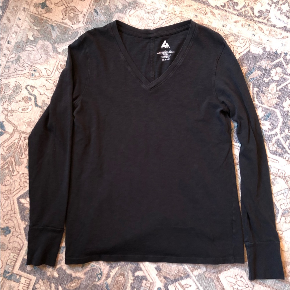 American Giant | women’s black long sleeve v-neck | Size Large
